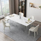 Stone Top Dining Table Modern Rectangle Dining Table with Sled Base
