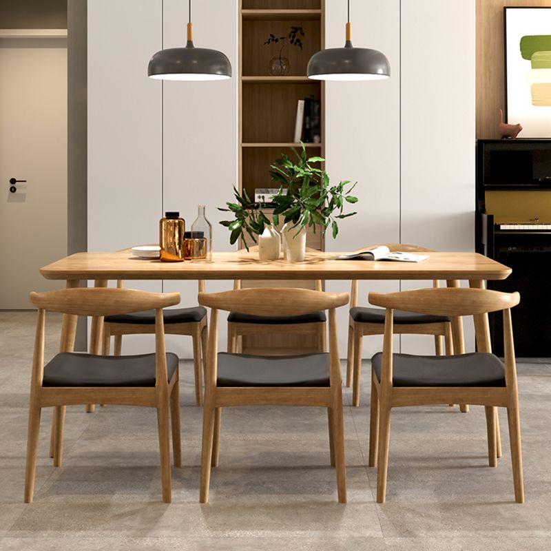 Rectangle 4 Legs Contemporary Dining Table Wood Color Fixed Table of Solid Wood Clearhalo ' dining_table' 'Dining Tables & Seating' 'Dining Tables' 'furn' 'furn_dining_table' 'Furniture' 'furniture_dining_table' 'Kitchen & Dining Furniture' 'kitchen&dining_furn' 'kitchen' 'kitchen_dining_table' 1200x1200_984d0eb4-05be-4a5d-8ec0-c2b9bda2dae7