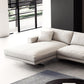 Square Arm Linen Sofa with Chaise Contemporary 4-Steater Loose Back Sofa in White Clearhalo 'furn' 'furn_sectionals' 'Furniture' 'Living Room Furniture' 'Sectionals' 1200x1200_984f5cf7-946c-4478-a9ef-7859f574d379