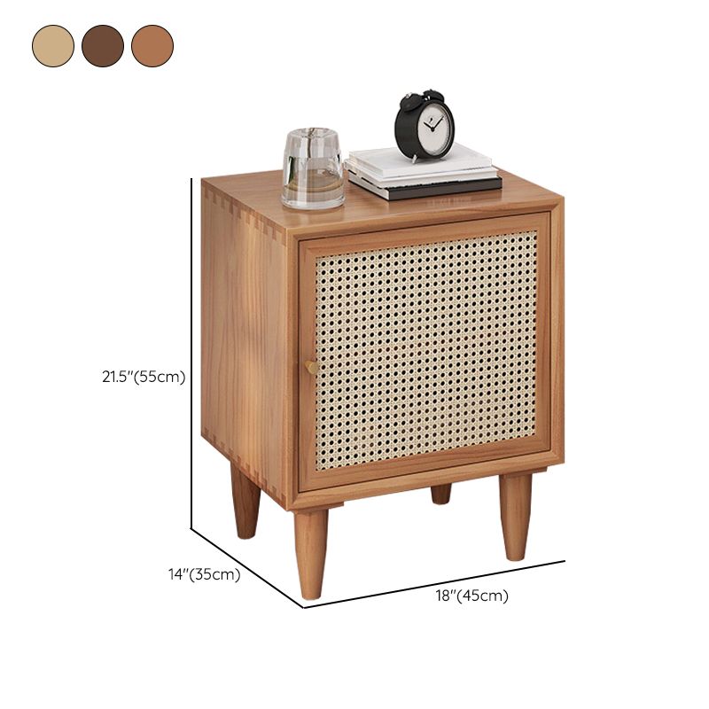 Wooden Night Table Modern Minimalist Bedside Table with Cabinet Clearhalo 'Bedroom Furniture' 'furn' 'furn_night_stand' 'Furniture' 'night_stand' 'Nightstands' 1200x1200_98504aaa-da12-4c7b-9e59-e587b961b1a3