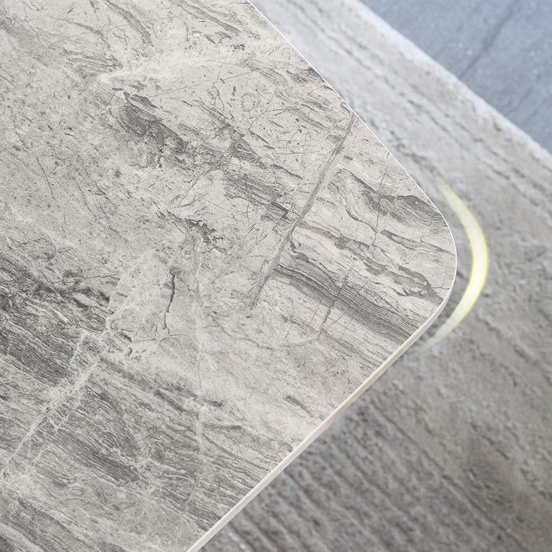 Ensemble de table de cuve à pierre gris haut brillant 1/4/5/6/7 pièces modernes