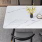 Contemporary Rectangle Shape Sintered Stone Dining Table Kitchen Dining Table with 4 Legs Base Clearhalo ' dining_table' 'Dining Tables & Seating' 'Dining Tables' 'Furniture' 'furniture_dining_table' 'Kitchen & Dining Furniture' 'kitchen&dining_furn' 'kitchen' 'kitchen_dining_table' 1200x1200_98506a4a-6949-4d97-9911-5f7a1736f435