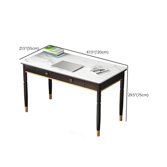 Accueil Glam Stone Writing bureau bureau de bureau rectangulaire avec tiroirs