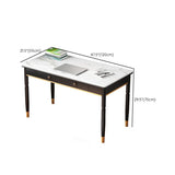 Accueil Glam Stone Writing bureau bureau de bureau rectangulaire avec tiroirs