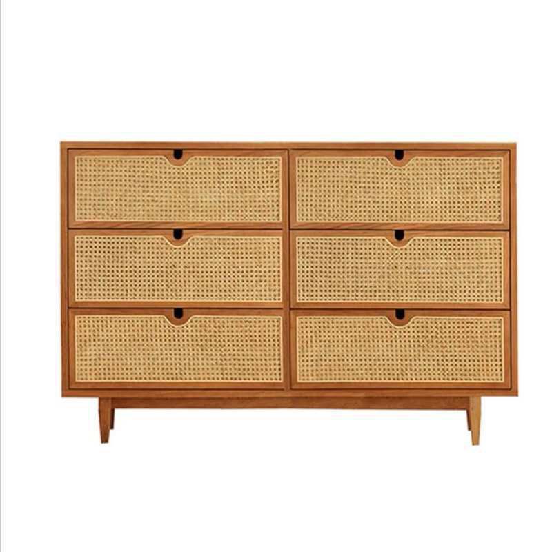 Moderner Akzent -Rechteck -Seitenschrank mit natürlicher Oberfläche