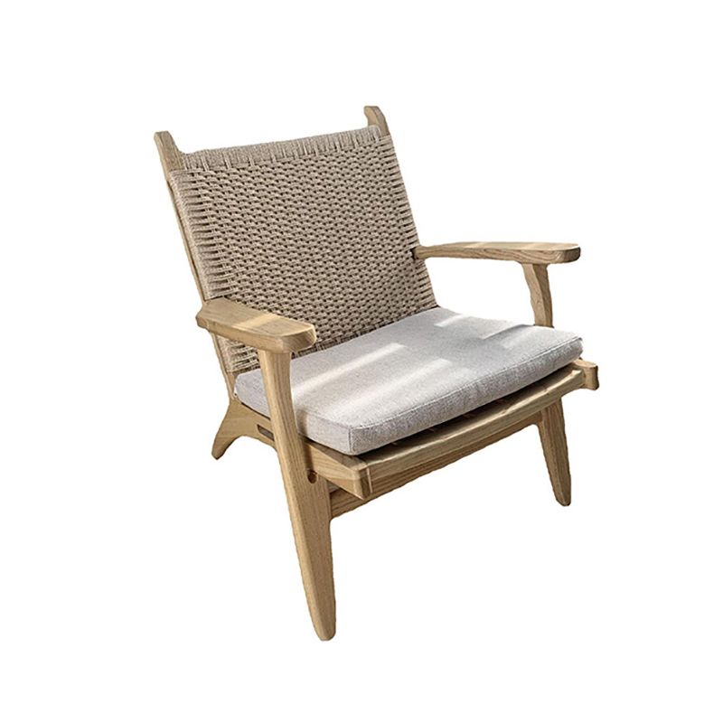 Los brazos incluyen la madera cuadrada de los brazos cuadrados de la silla de acento de la parte posterior tejida, 30.70 "W