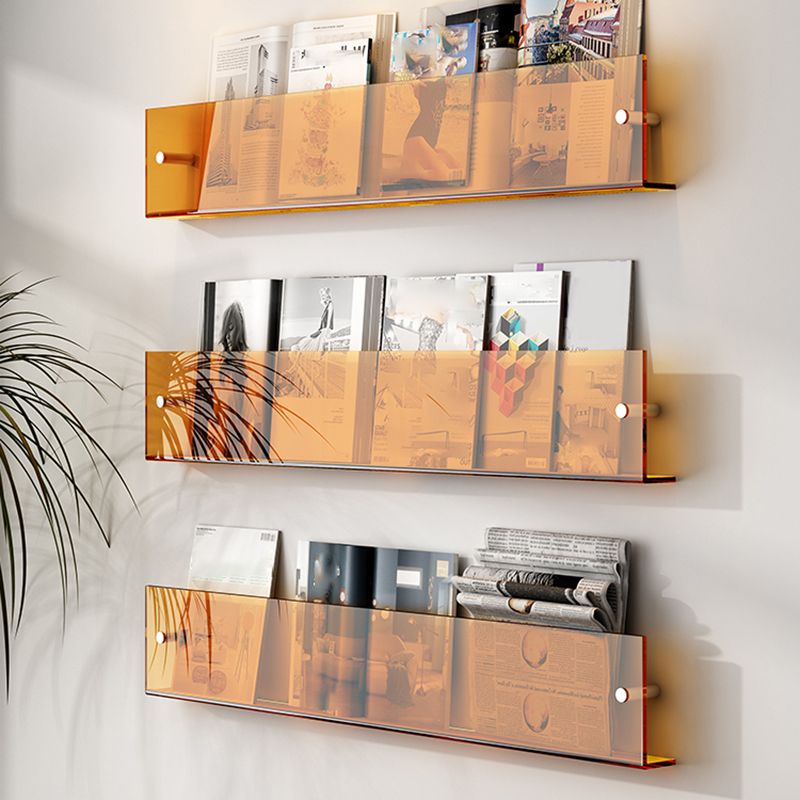 Modern Acrylic Floating Bookshelf 5.9" H Wall Mounted Bookcase Clearhalo 'Bookcases' 'furn' 'furn_bookcases' 'Furniture' 'Office Furniture' 1200x1200_98529287-7061-457c-b869-b1549fc6cfa6