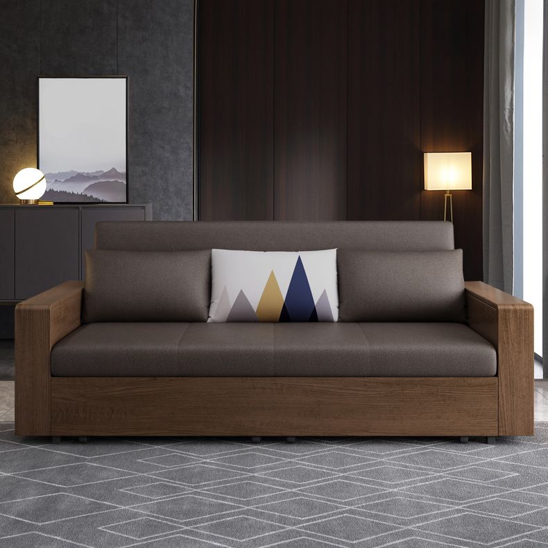 Divano in legno massiccio cuscino a braccio quadrato incluso divano convertibile