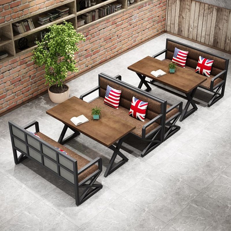 Industrial Style Brown Dinner Table Solid Wood Trestle Table for Dining Room Clearhalo ' dining_table' 'Dining Tables & Seating' 'Dining Tables' 'furn' 'furn_dining_table' 'Furniture' 'furniture_dining_table' 'Kitchen & Dining Furniture' 'kitchen&dining_furn' 'kitchen' 'kitchen_dining_table' 1200x1200_985630bc-3b88-45af-bd0b-00bc07c7f9fc