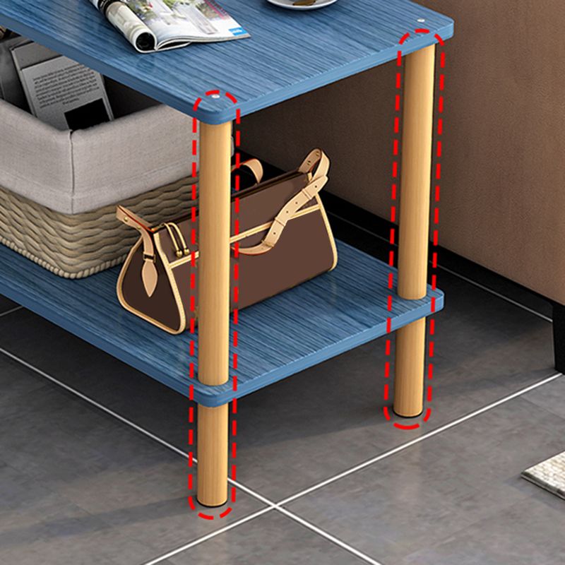 Madera de madera de 4 patas Fin de la mesa del extremo lateral moderno con estante