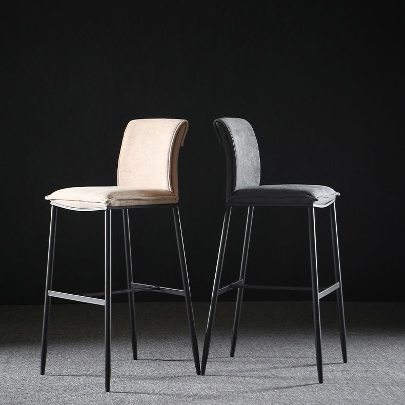 Upholstered Modern Counter Bar Stool Armless Backrest Bar Stool with Metal Base Clearhalo 'Bar Furniture' 'Bar Stools' 'bar_stools' 'furn' 'furn_bar_stools' 'furniture_bar_stools' 'Kitchen & Dining Furniture' 'kitchen&dining_furn' 'kitchen' 'kitchen_furn' Furniture' 1200x1200_98580f31-dd3c-4db4-a2df-26ea2372d36f