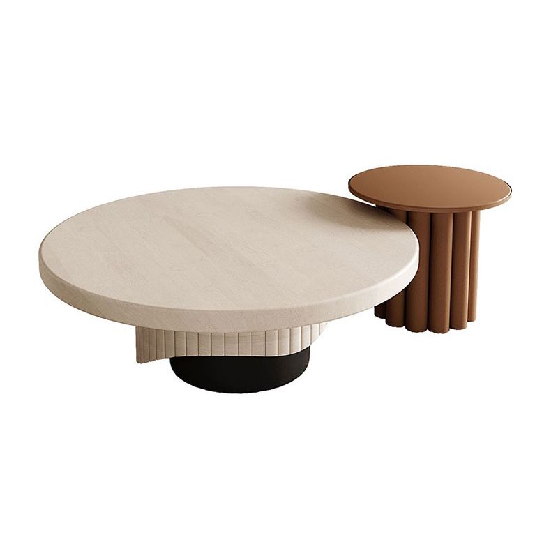 Contemporary Coffee Table Pedestal Solid Wood Round Cocktail Table Clearhalo 'Coffee & Accent Tables' 'Coffee Tables' 'coffee_tables' 'furn' 'furn_coffee_tables' 'Furniture' 'Living Room Furniture' 1200x1200_98597209-6615-4d45-9528-4938a889cb94