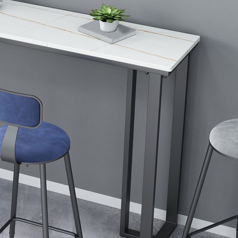 Industrial Bar Height Table Stone Top Bistro Table with Black Base Clearhalo 'Bar Furniture' 'Bar Tables' 'bar_tables' 'furn' 'furn_bar_tables' 'Furniture' 'Kitchen & Dining Furniture' 1200x1200_985a5cce-320d-4f21-8bb5-6baab8307e6e