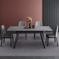 Rectangle Industrial Dining Table Extendable Sintered Stone Table with 4 Black Legs Clearhalo ' dining_table' 'Dining Tables & Seating' 'Dining Tables' 'furn' 'furn_dining_table' 'Furniture' 'furniture_dining_table' 'Kitchen & Dining Furniture' 'kitchen&dining_furn' 'kitchen' 'kitchen_dining_table' 1200x1200_985a9279-d052-43d0-a397-7c03a5438257