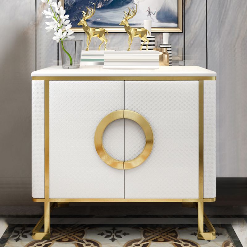 Tavolo da tavolo a buffet in marmo Scheda in stile glam con armadi e cassetti