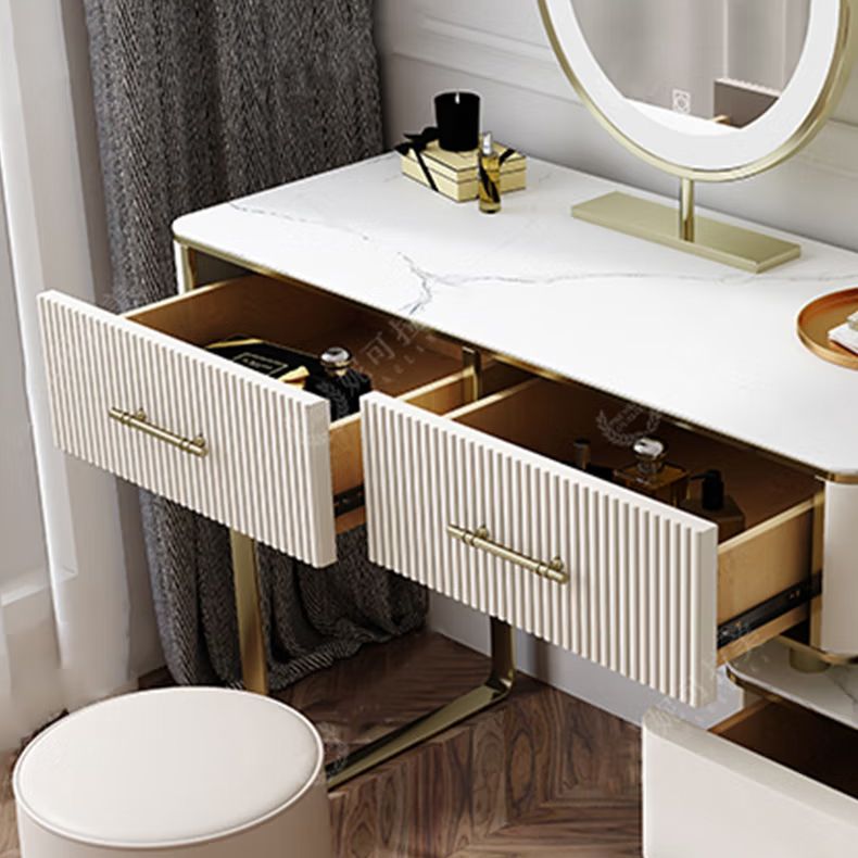 Glam Stone Vanity Dressing Table 5-Drawers Vanity Dressing Table