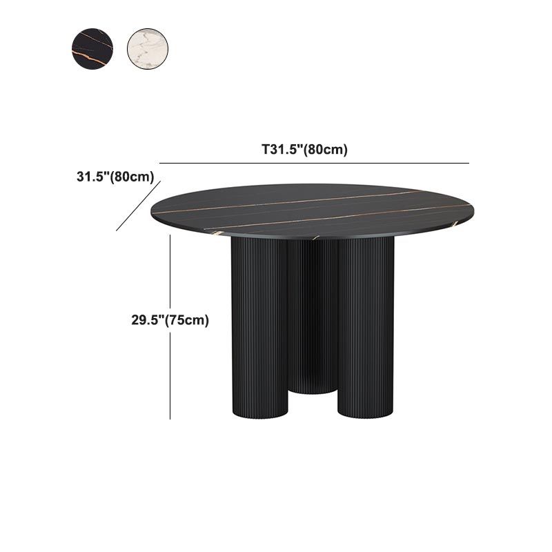 Stone Contemporary Round Dining Table Matte Finish 3 Legs Table for Kitchen Clearhalo 'Dining Tables & Seating' 'Dining Tables' 'dining_table' 'furn' 'furn_dining_table' 'Furniture' 'furniture_dining_table' 'Kitchen & Dining Furniture' 'kitchen' 'kitchen_dining_table' 1200x1200_985dfb4a-89b1-4e12-be47-46c6aaac0d11