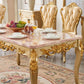 Solid Wood Victorian Rectangular Dining Table Marble Top Table with 4 Legs Clearhalo 'Dining Tables & Seating' 'Dining Tables' 'dining_table' 'furn' 'furn_dining_table' 'Furniture' 'Kitchen & Dining Furniture' 1200x1200_9860c87e-7a50-467d-a783-e72266a2b5e9