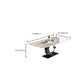 Rectangle Dining Room Table Pedestal Dinner Room Kitchen Table Clearhalo 'Dining Tables & Seating' 'Dining Tables' 'dining_table' 'furn' 'furn_dining_table' 'Furniture' 'Kitchen & Dining Furniture' 1200x1200_986178c9-597d-4ae4-b7b4-25a490fca52e