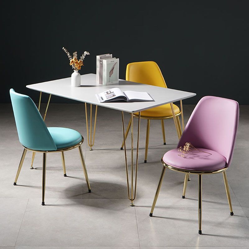 Nordic Style Dining Chairs Kitchen Armless Chair with Metal Legs Clearhalo ' kitchen&dining_furn' 'Dining Chairs' 'Dining Tables & Seating' 'dining_chair' 'furn' 'furn_dining_chair' 'Furniture' 'furniture_dining_chair' 'Kitchen & Dining Furniture' 'kitchen' 1200x1200_9861bb79-2c43-490e-8326-e52c6340b268
