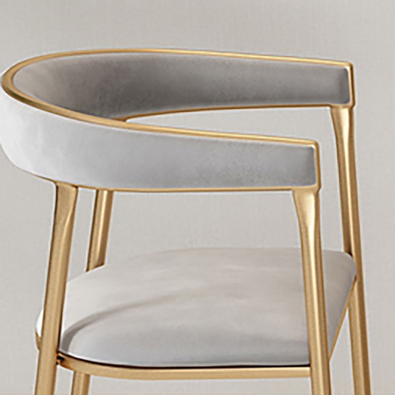 Glam Metal Arm Dining Chair Open Back Dining Side Chair for Home Use Clearhalo ' kitchen&dining_furn' 'Dining Chairs' 'Dining Tables & Seating' 'dining_chair' 'furn' 'furn_dining_chair' 'Furniture' 'furniture_dining_chair' 'Kitchen & Dining Furniture' 'kitchen' 1200x1200_9861bc5a-4455-4a0a-8d27-e59cbf3bc87b