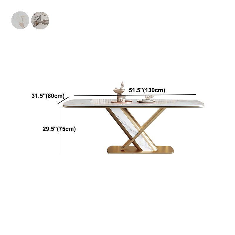 Stone Top Dining Table Traditional Luxury Rectangle Dining Table with Pedestal Base Clearhalo 'Dining Tables & Seating' 'Dining Tables' 'dining_table' 'furn' 'furn_dining_table' 'Furniture' 'furniture_dining_table' 'Kitchen & Dining Furniture' 'kitchen' 'kitchen_dining_table' 1200x1200_98623dfa-b485-410a-ad9a-c7827eb6315c