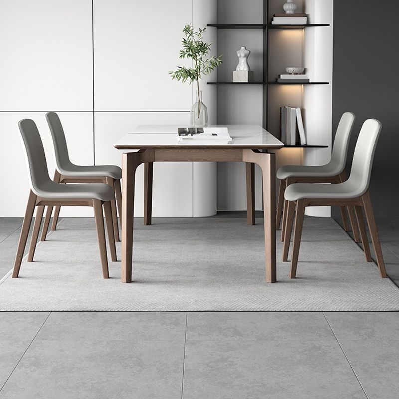 Chaise Parsons de chaise latéral moderne en cuir fausse avec rembourrage