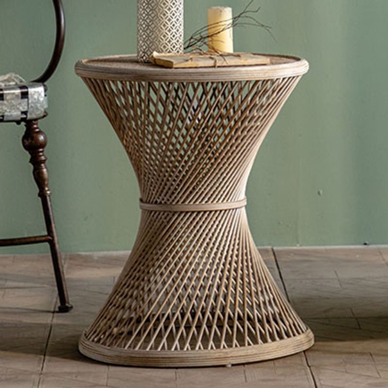 Round Rattan Top Side Table 16.53" /22.05" Tall Wood Pedestal End Table Clearhalo 'Coffee & Accent Tables' 'End & Side Tables' 'end_side_tables' 'furn' 'furn_end_side_tables' 'Furniture' 'Living Room Furniture' 1200x1200_9863c9a8-bb08-4401-925a-54fa2fa34f0b