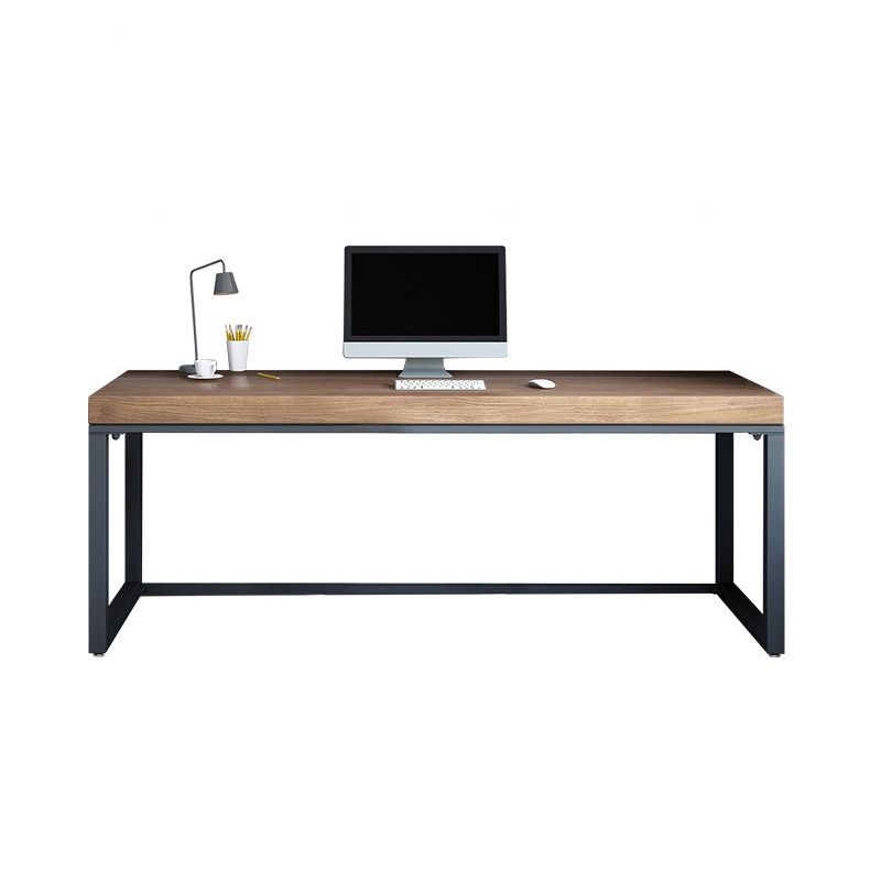 Industrial Metal Sled Office Desk Brown Home Writing Desk with Metal Legs Clearhalo 'furn' 'furn_office_desk' 'Furniture' 'Office Desks' 'Office Furniture' 'office_desk' 1200x1200_98644861-bba1-444b-bbee-ff7f5d220d3c