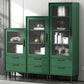 11.8" W Contemporary Bar Pulls Accent Chest in White/ Blue/ Green with Steel Legs Clearhalo 'Cabinets & Chests' 'cabinets_chests' 'furn' 'furn_cabinets_chests' 'Furniture' 'Living Room Furniture' 1200x1200_9866c151-b222-48fc-a767-45f792b658e6