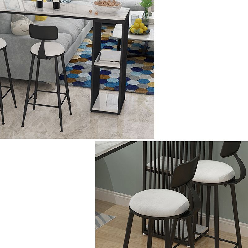 Industrial Rectangle Bar Dining Table Faux Marble Bar Stool Table with Storages Clearhalo 'Bar Furniture' 'Bar Tables' 'bar_tables' 'furn' 'furn_bar_tables' 'Furniture' 'Kitchen & Dining Furniture' 1200x1200_98677ad8-eaa4-4dc9-a900-7d1e1e9ed801