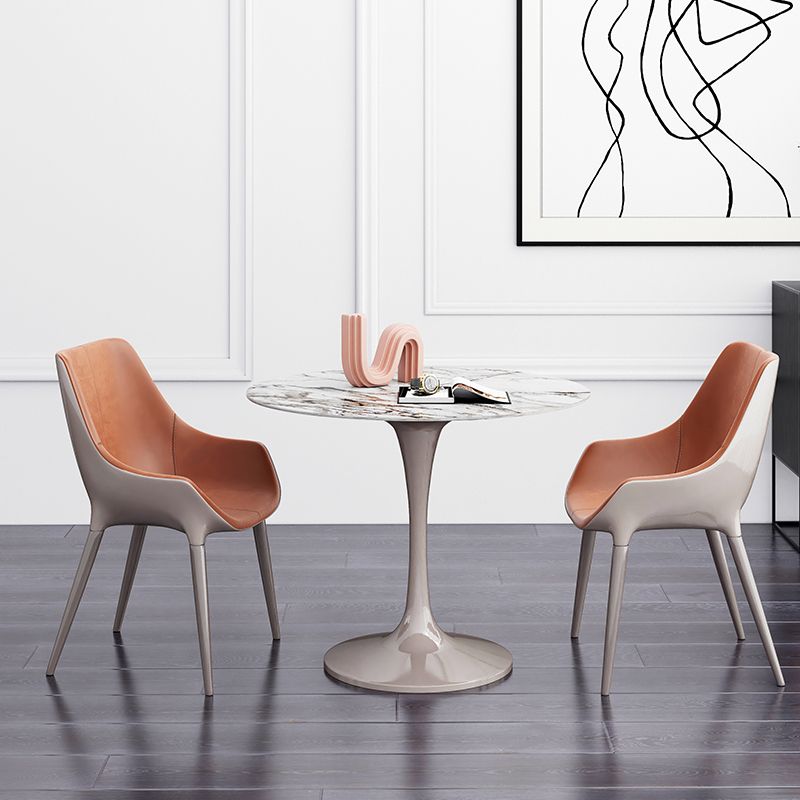 Ensemble de restauration ronde avec des chaises arrière solides 1/2/3 PCS PCES TOP DINETTE POUR CUISINE