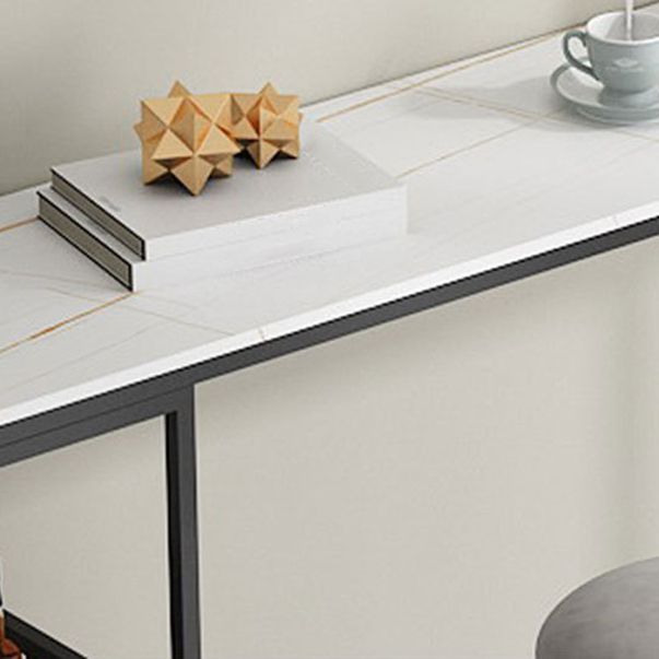 Stone Top Bar Dining Table Industrial Rectangle Bar Dining Table with Sled Base Clearhalo 'Bar Furniture' 'Bar Tables' 'bar_tables' 'furn' 'furn_bar_tables' 'Furniture' 'furniture_bar_tables' 'Kitchen & Dining Furniture' 1200x1200_986d2cc0-954f-4468-86f3-c4288afa2913