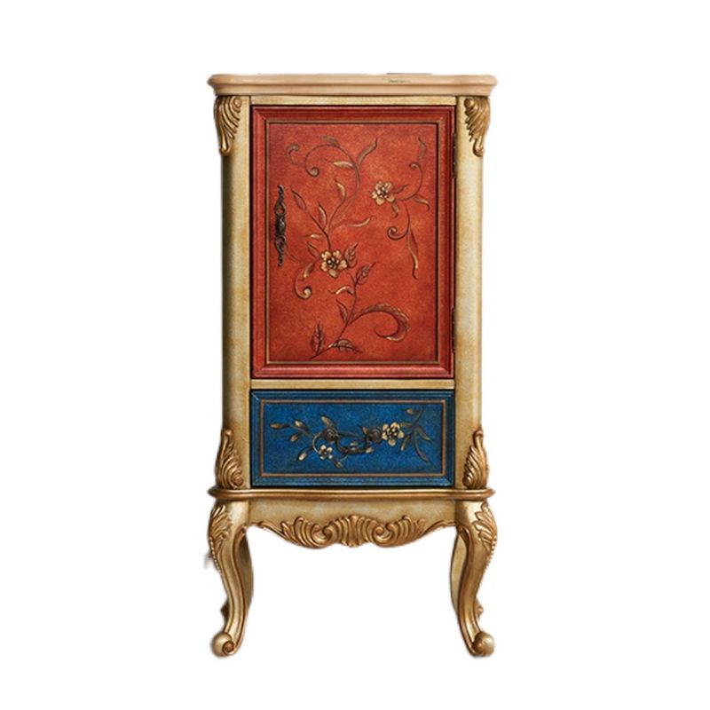 47,24 "Armadio in legno alto 1 porta, cabinetto di accento rettangolo a 1 cassetto