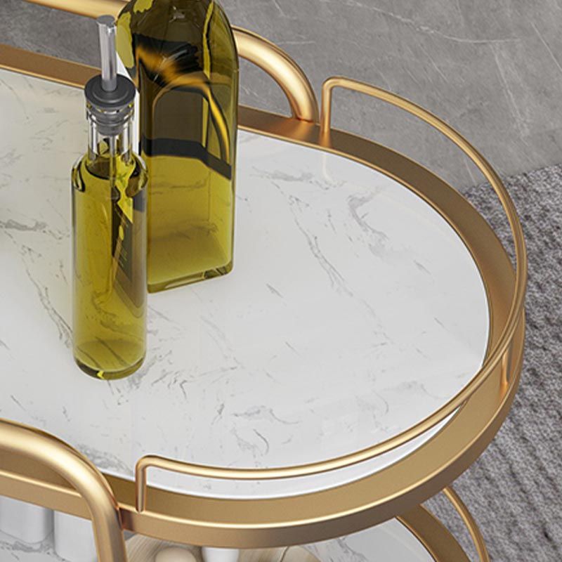 32.28"H Modern Rolling Prep Table Metal Prep Table for Home Use