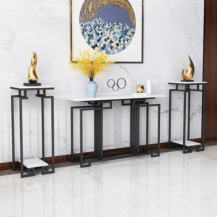 Table de mesa de sofá de la consola de hierro contemporáneo Mesa de mármol de mármol para el salón