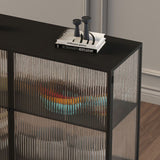 Mobile moderno in acciaio in acciaio da 13,5 "w mobile di stoccaggio nero standard per sala da pranzo