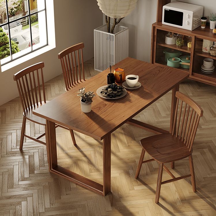 Modern 1/4/5 Pieces Rectangle Dining Set Solid Wood Dining Table with Chairs Clearhalo 'Dining Room Sets' 'Dining Tables & Seating' 'dining_room_set' 'furn' 'furn_dining_room_set' 'Furniture' 'furniture_dining_room_set' 'Kitchen & Dining Furniture' 'kitchen&dining_furn' 'kitchen' 1200x1200_98717f89-0859-4a78-80c1-af5f14cec092