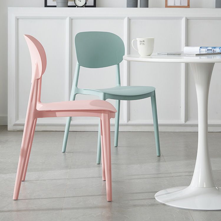 Open Back Armless Dining Chair Plastic Stackable Dining Side Chairs (Set of 4) Clearhalo ' kitchen&dining_furn' 'Dining Chairs' 'Dining Tables & Seating' 'dining_chair' 'furn' 'furn_dining_chair' 'Furniture' 'furniture_dining_chair' 'Kitchen & Dining Furniture' 'kitchen' 1200x1200_9872942f-ed41-4ffe-bc67-69e5d3493689