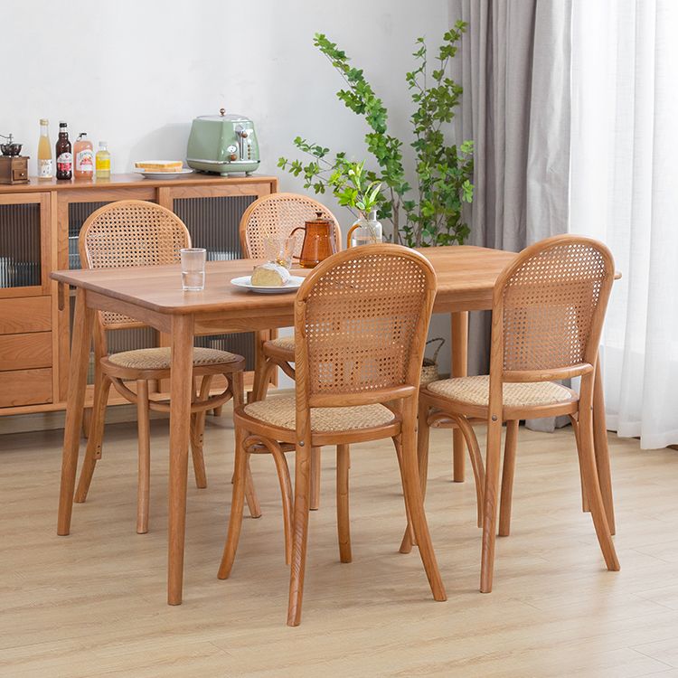 Bentwood Armless Dining Chairs Rattan Open Back Side Chairs with Wood Legs Clearhalo ' kitchen&dining_furn' 'Dining Chairs' 'Dining Tables & Seating' 'dining_chair' 'furn' 'furn_dining_chair' 'Furniture' 'furniture_dining_chair' 'Kitchen & Dining Furniture' 'kitchen' 1200x1200_98738bcb-bb99-466c-a3e1-db78cc54c6e0