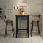 Industrial 1/3/4/5 Pieces Bar Table Set Square Pine Wood Counter Table with Stools