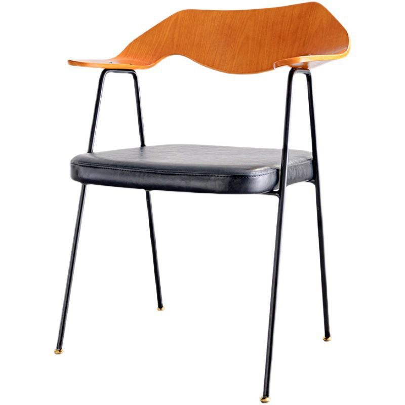 Silla de brazo tapizado industrial silla de comedor de metal