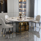 Glam Style Round Sintered Stone Dining Room Set Space-Saving Design Dining Table Furniture Clearhalo 'Dining Room Sets' 'Dining Tables & Seating' 'dining_room_set' 'furn' 'furn_dining_room_set' 'Furniture' 'furniture_dining_room_set' 'Kitchen & Dining Furniture' 'kitchen&dining_furn' 'kitchen' 1200x1200_98787395-570e-47cc-a8d0-95e1133a68c4