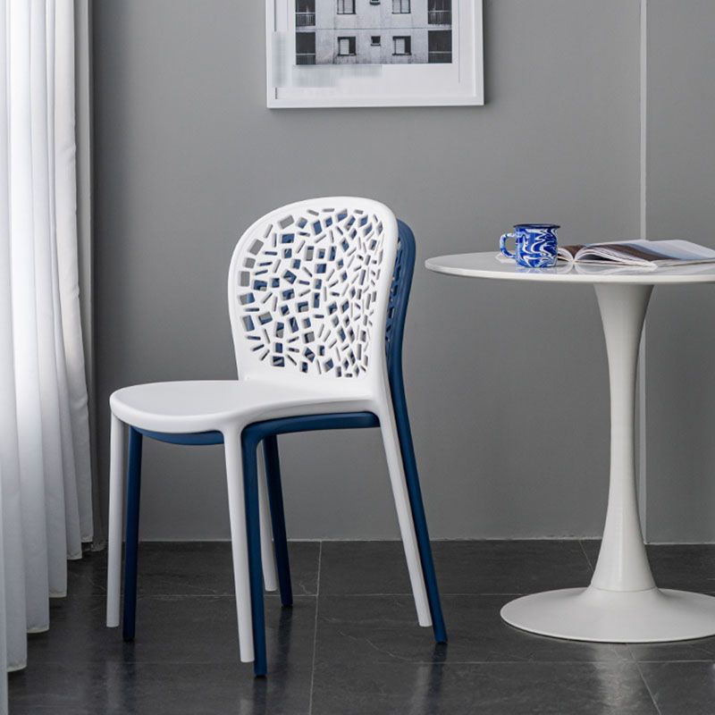 Scandinavian Open Back Dining Side Chair Plastic Dining Armless Chair Clearhalo ' kitchen&dining_furn' 'Dining Chairs' 'Dining Tables & Seating' 'dining_chair' 'furn' 'furn_dining_chair' 'Furniture' 'furniture_dining_chair' 'Kitchen & Dining Furniture' 'kitchen' 1200x1200_987a0a78-9fdd-47b2-b36e-98c3ff343d33