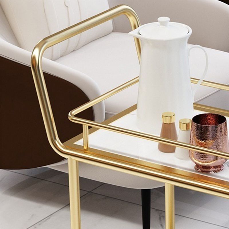 33.86" High Modern Style Prep Table Rolling Metal Prep Table for Home