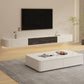 Meuble TV contemporain en pierre, Console blanche flottante, support multimédia pour salon
