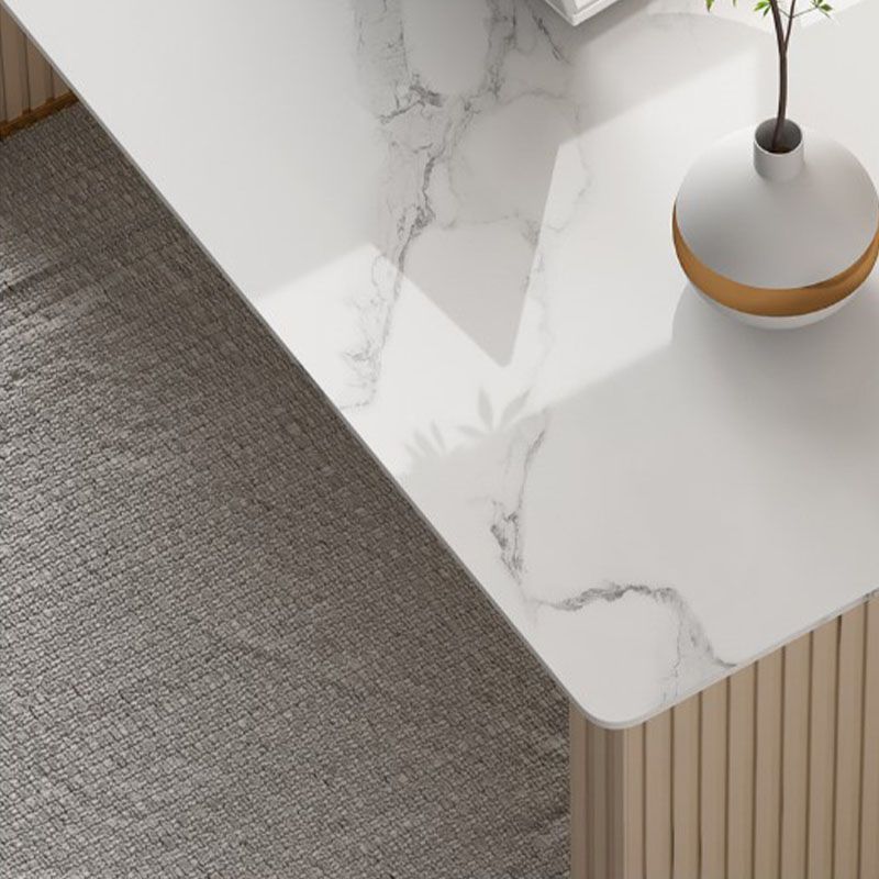 Glam Beige Office Desk 23.6" Wide Stone and Metal Writing Desk Clearhalo 'furn' 'furn_office_desk' 'Furniture' 'Office Desks' 'Office Furniture' 'office_desk' 1200x1200_987a73f4-2fd4-4971-ba82-e754ecc486e8