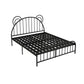 Contemporary Metal Arched Standard Bed with Open-Frame Headboard
