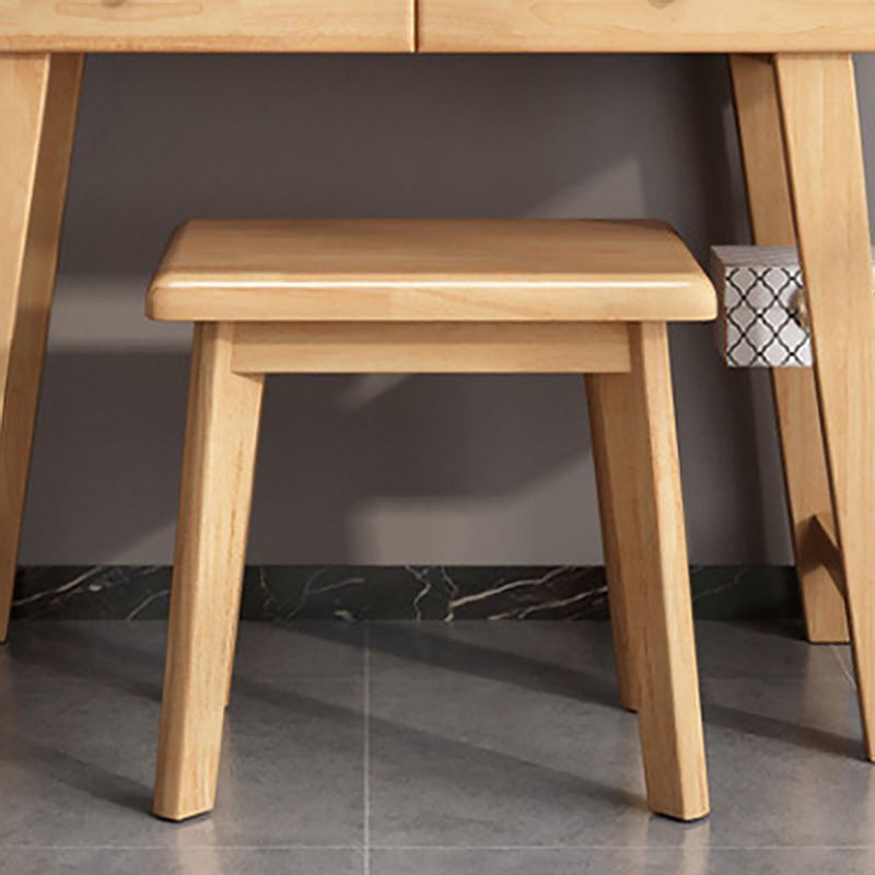 Mesa de tocador espejo escandinavo y taburete con 2 cajones