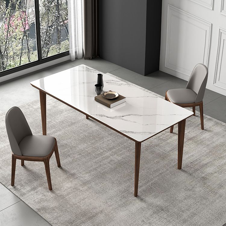 Stone Top Dining Table Kitchen Rectangle Dining Table with 4 Wood Legs Clearhalo ' dining_table' 'Dining Tables & Seating' 'Dining Tables' 'furn' 'furn_dining_table' 'Furniture' 'furniture_dining_table' 'Kitchen & Dining Furniture' 'kitchen&dining_furn' 'kitchen' 'kitchen_dining_table' 1200x1200_987c8e70-fd77-430a-b026-b1eebcf02c32